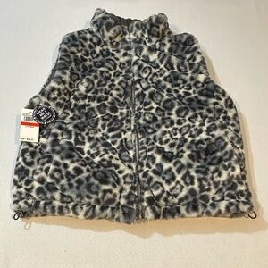 Planet Heart Reversible Faux Fur Vest XS — Leopard Print & Softwear Lining